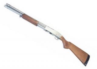 M870 Spring Full Wood & Metal Inox Shotgun by Qingliu Airsoft